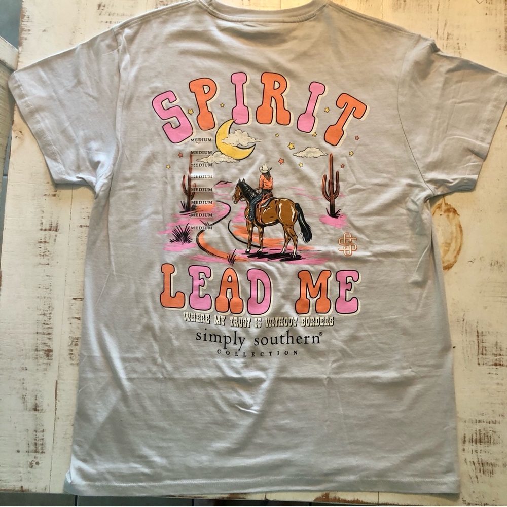 Simply Southern spirit lead me shirt Medium NWT girl on horse.